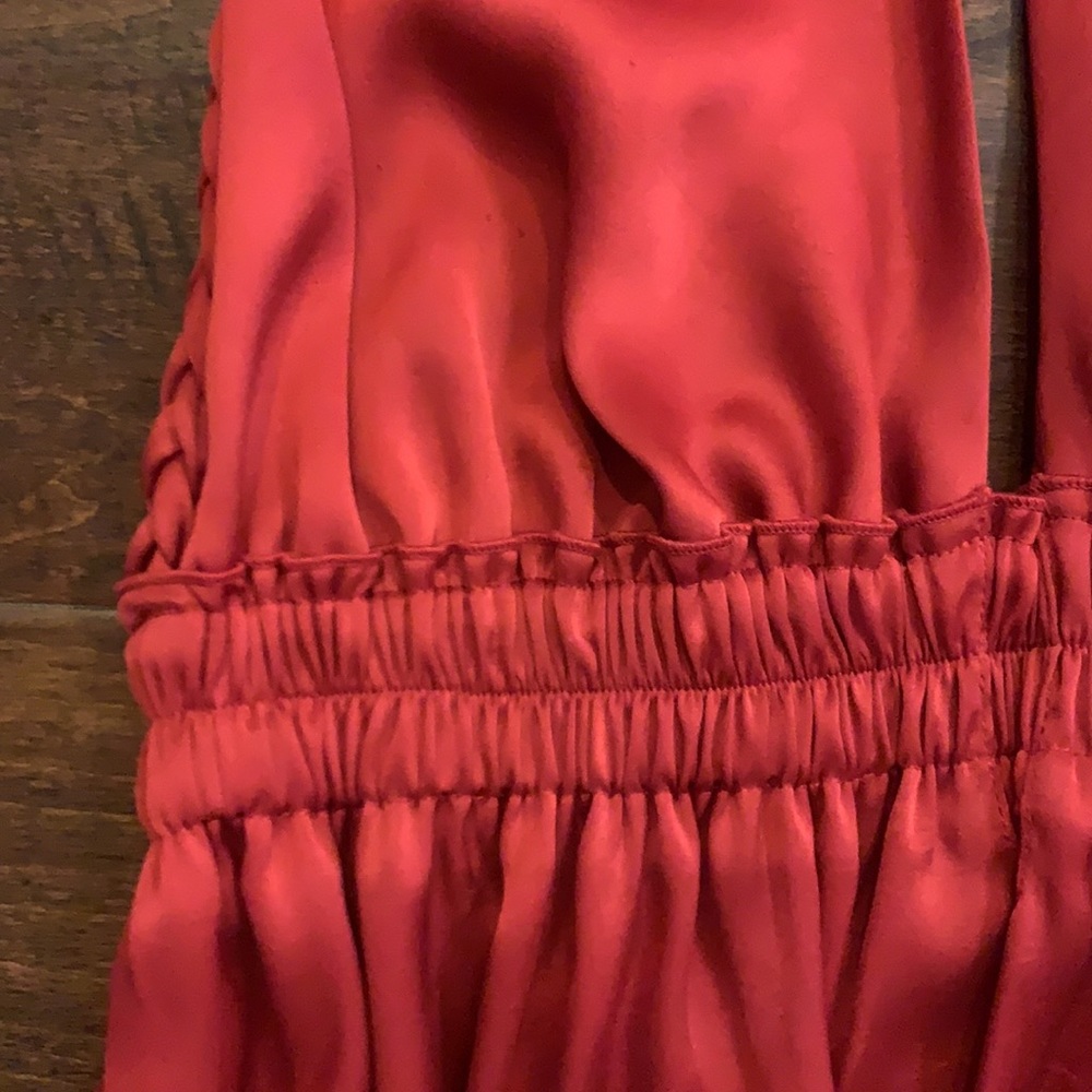 Loveshackfancy Silk Like Material Halter Maxi Dre… - image 3